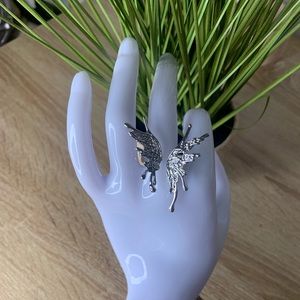Beautiful silver butterfly ring cuff